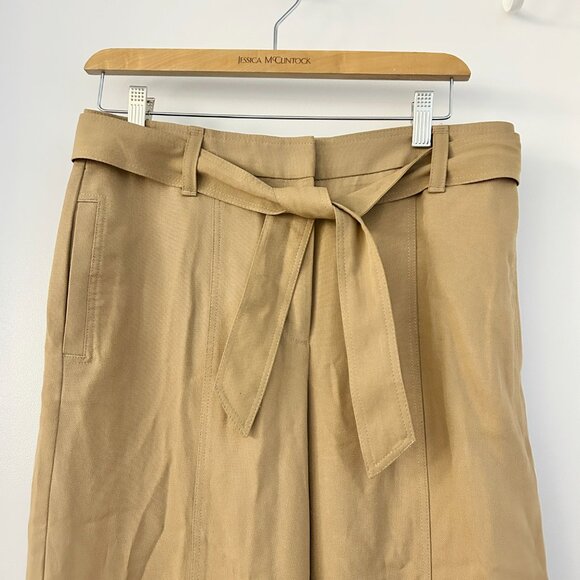 Ann Taylor The Belted Cropped Palazzo Wide Leg Pant in Toasted Nutmeg 6 Petite - Picture 4 of 11